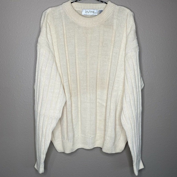 Vintage Insite Crew Neck Long Sleeve Knit Ribbed Sweater - Picture 10 of 10